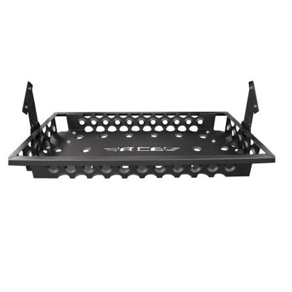 Black interior cargo rack for 2018-current Jeep Wrangler Unlimited JLU, designed for extra storage.