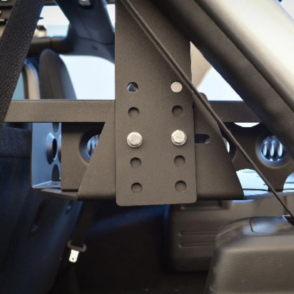 Black interior cargo rack for 2018-current Jeep Wrangler Unlimited JLU, designed for extra storage.