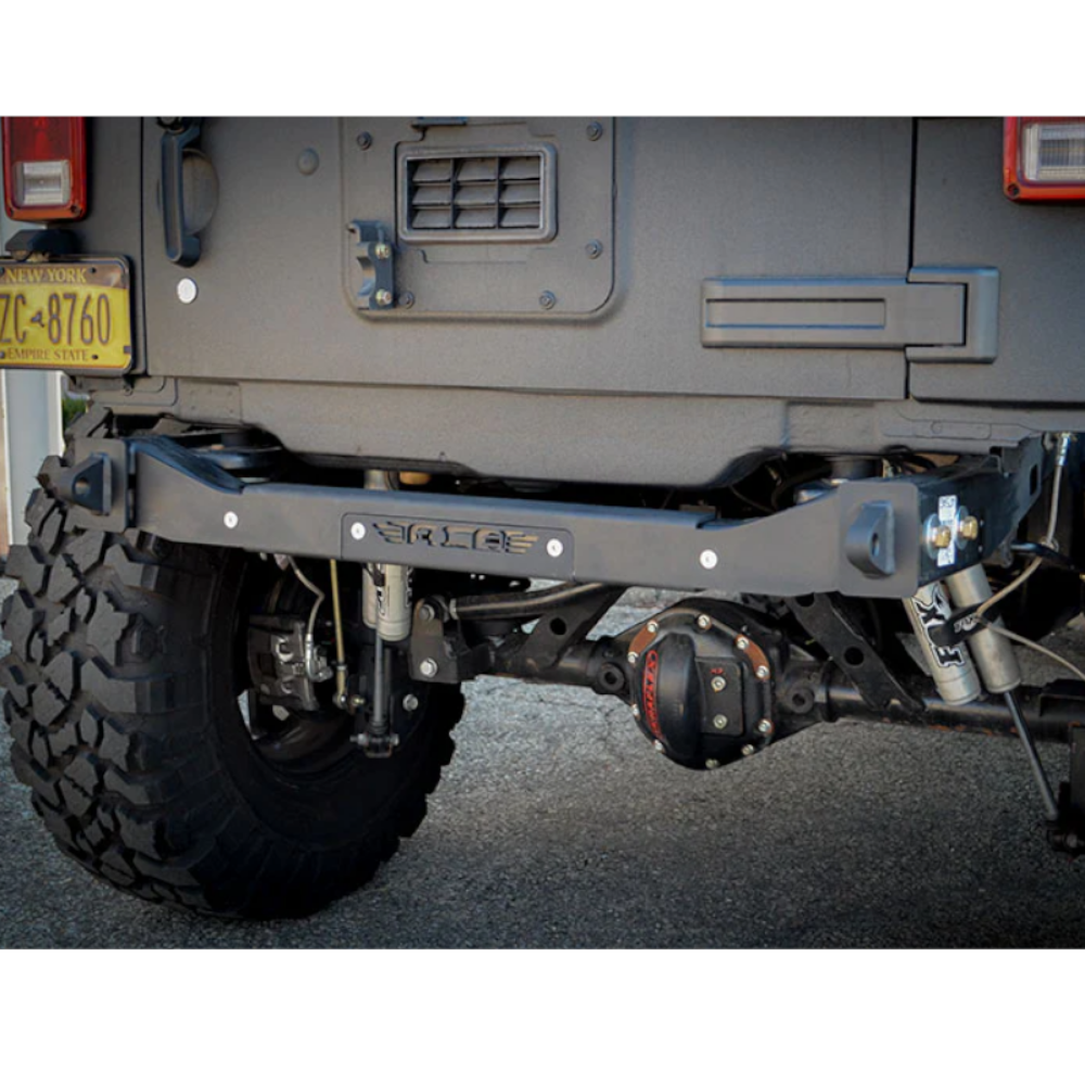 Rear bumper delete panel for 2007-2018 Jeep Wrangler, improving clearance and off-road styling.