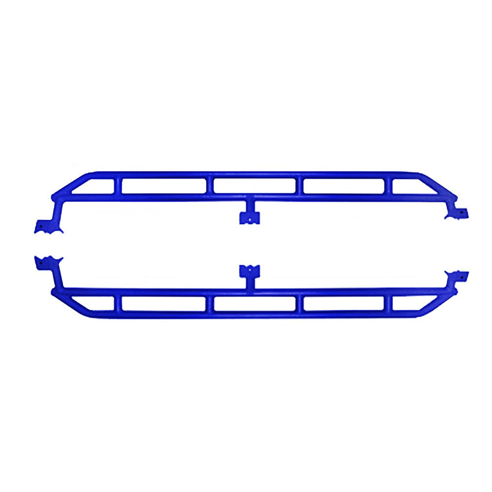 Southwest blue heavy-duty rock sliders for 2019-current Jeep Gladiator, providing side protection for off-roading.