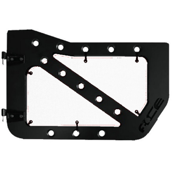 White mesh screens for Ace Engineering trail doors on 2007-2018 Jeep Wrangler JK.