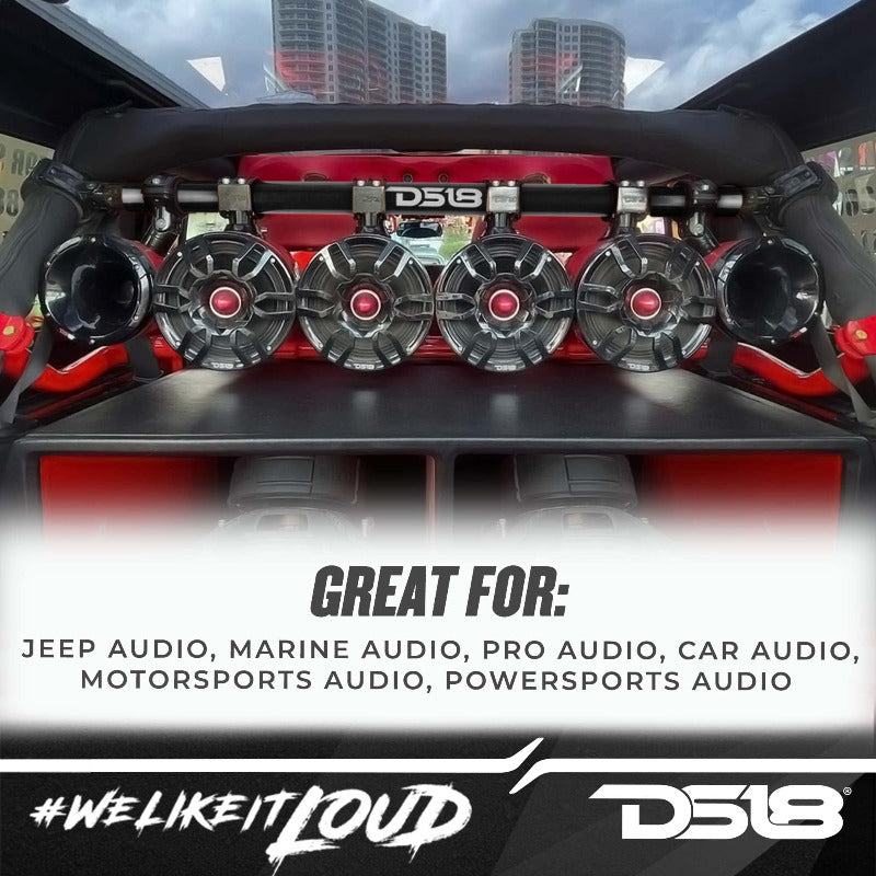 DS18 - Rear Tower Speaker Mounting Bar (Black) - 2007-2018 Wrangler