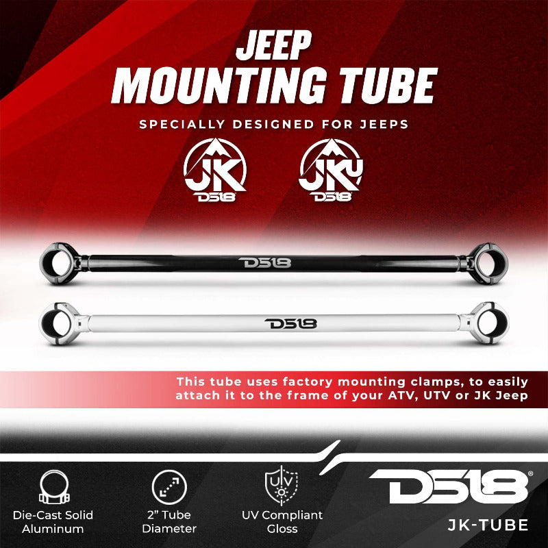 DS18 - Rear Tower Speaker Mounting Bar (Black) - 2007-2018 Wrangler