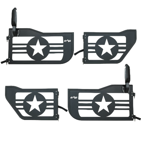 EAG Military Star Trail Doors - 2018-Current Jeep Wrangler Unlimited JLU