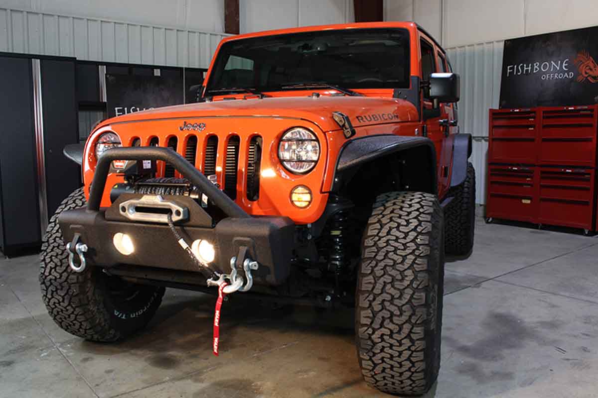 Fishbone Offroad Front Bumper (Stubby) - 2007-2018 Jeep Wrangler