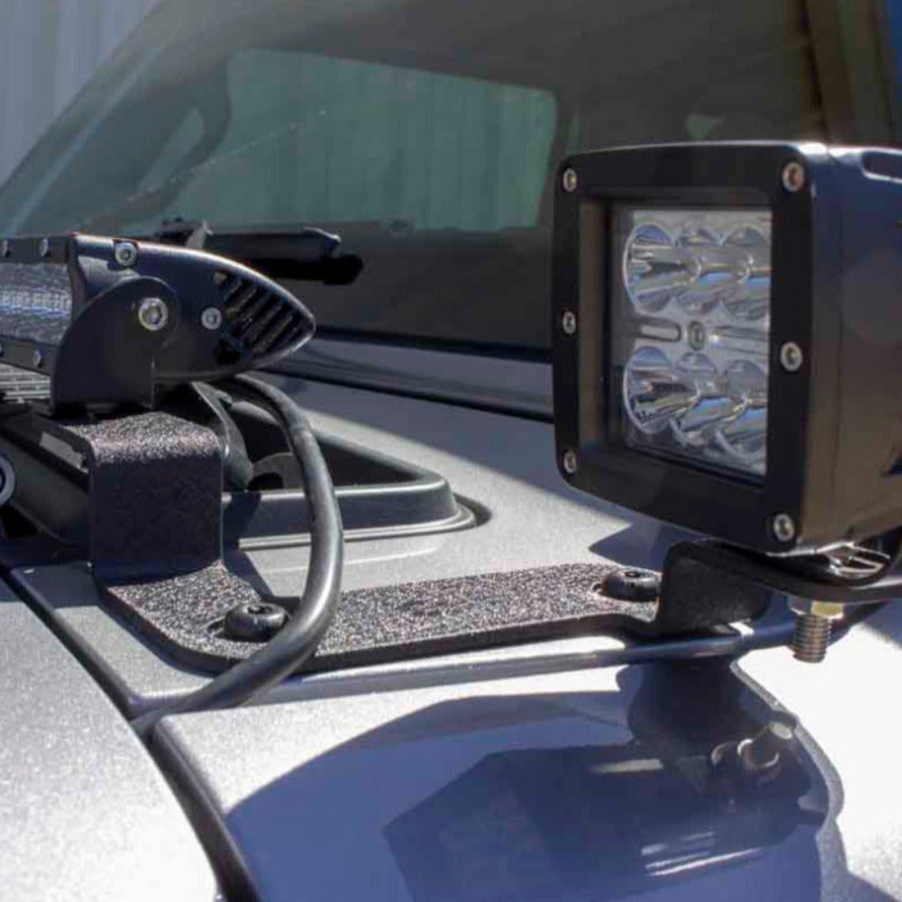 Fishbone Offroad - Cowl Light Mounts - 2018-Current Wrangler/Gladiator