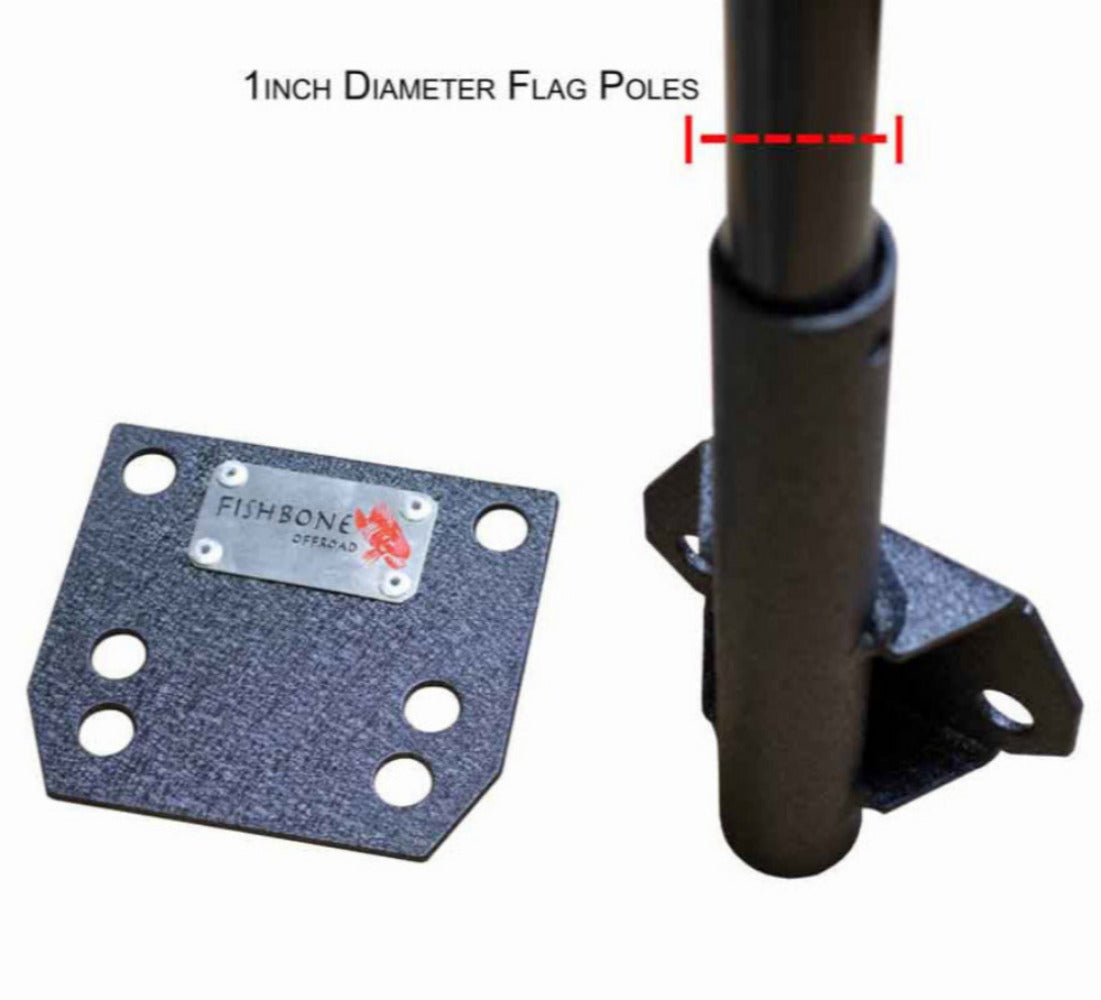 Fishbone Offroad - Flag Mount (Bed Rail Mounted) - 2020-Current Gladiator
