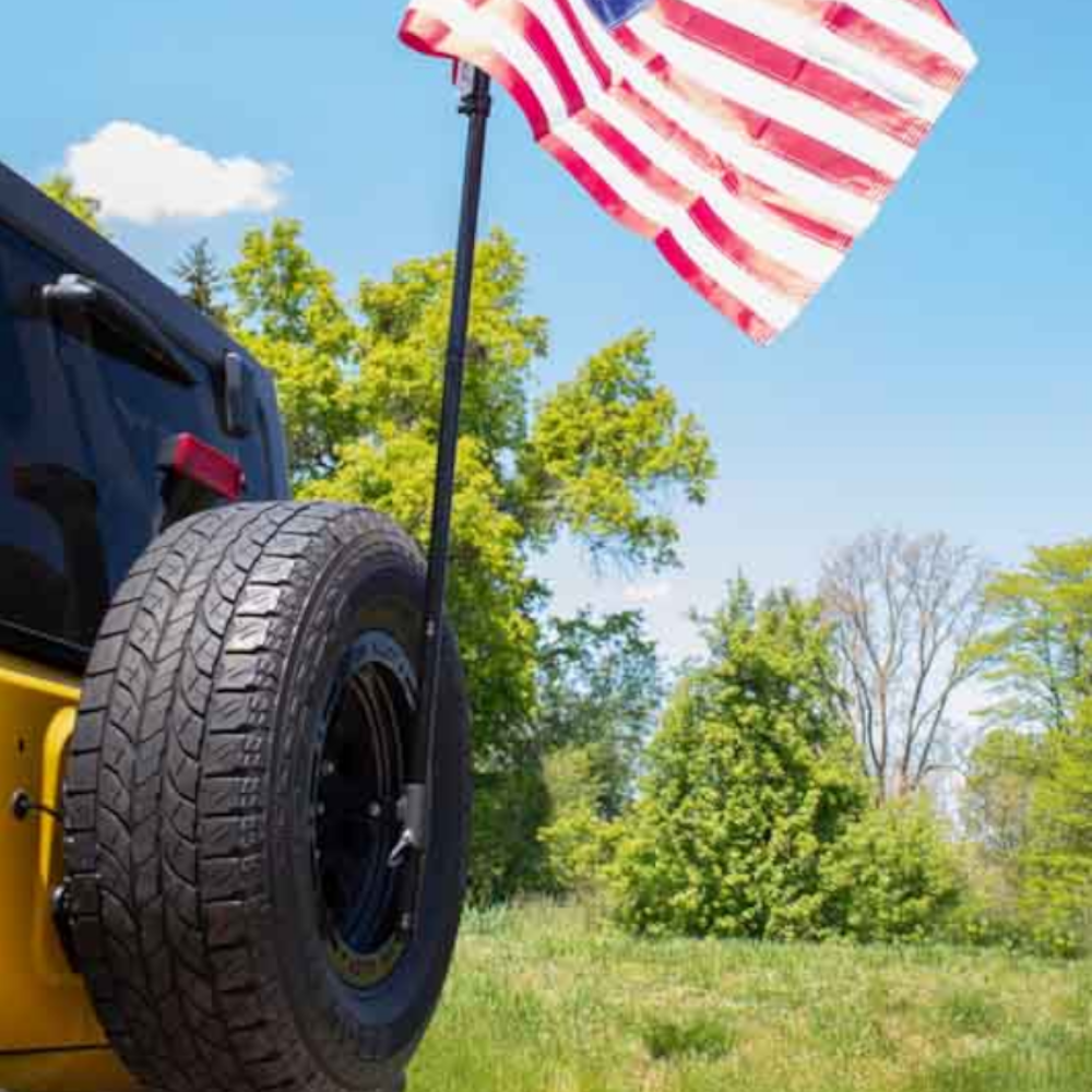 Fishbone Offroad - Flag Mount (Spare Tire Mounted) - 1987-Current Wrangler
