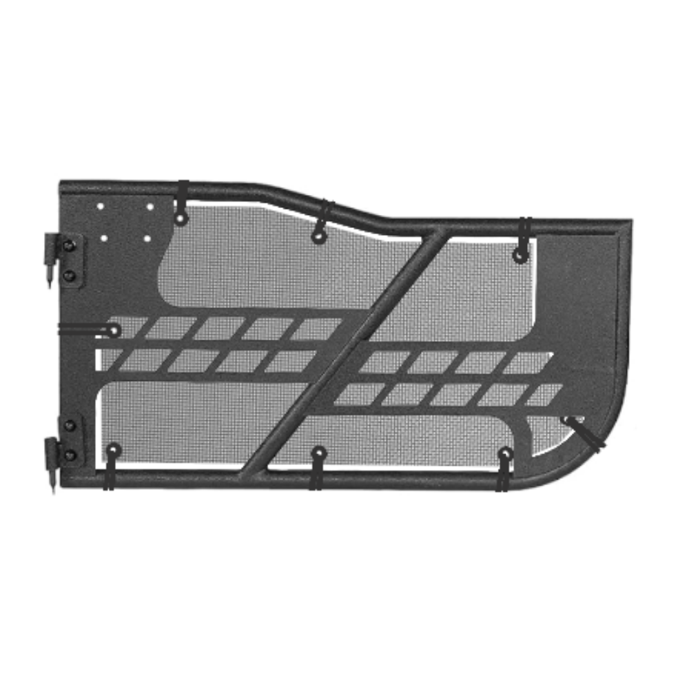 Hooke Offroad Safari Trail Door Jeepy Screens (Lunar Gray) - 2007-2018 Wrangler JK (Front)