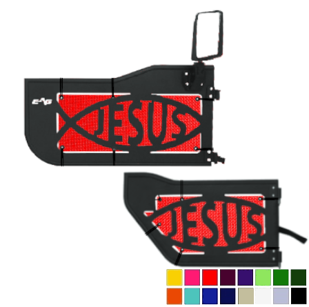 EAG Jesus Trail Door Jeepy Screens (16 Colors) - 2018-Current Wrangler Unlimited JLU