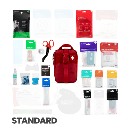 Exploded view of My Medic MyFAK Mini First Aid Kit (Standard)(7 Colors)
