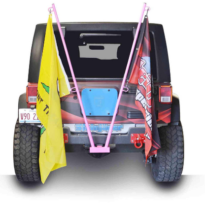 Flag Holder (Hitch Mounted / Dual Flag)(17 Colors) - Jeep Wrangler/Gladiator