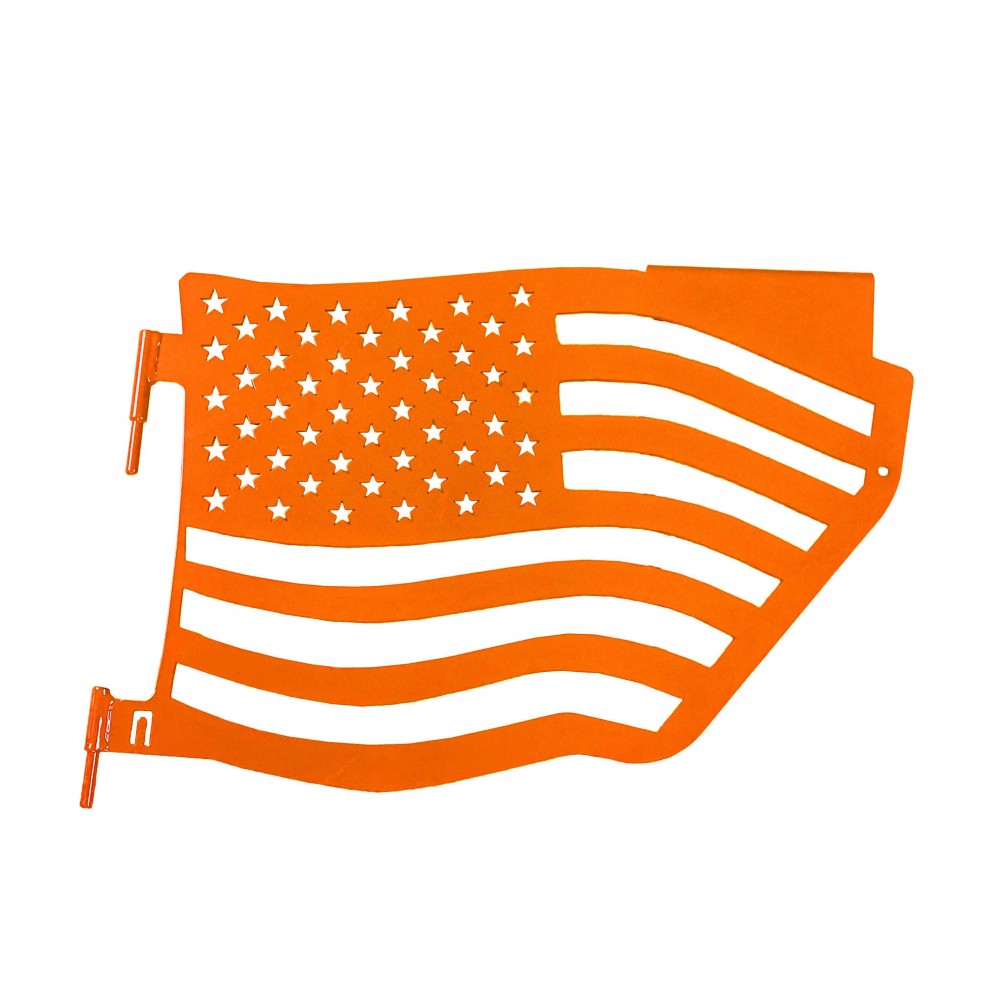 Steinjager - Trail Doors | American Flag Series (Flourescent Orange) - 2007-Current Wrangler (Rear)