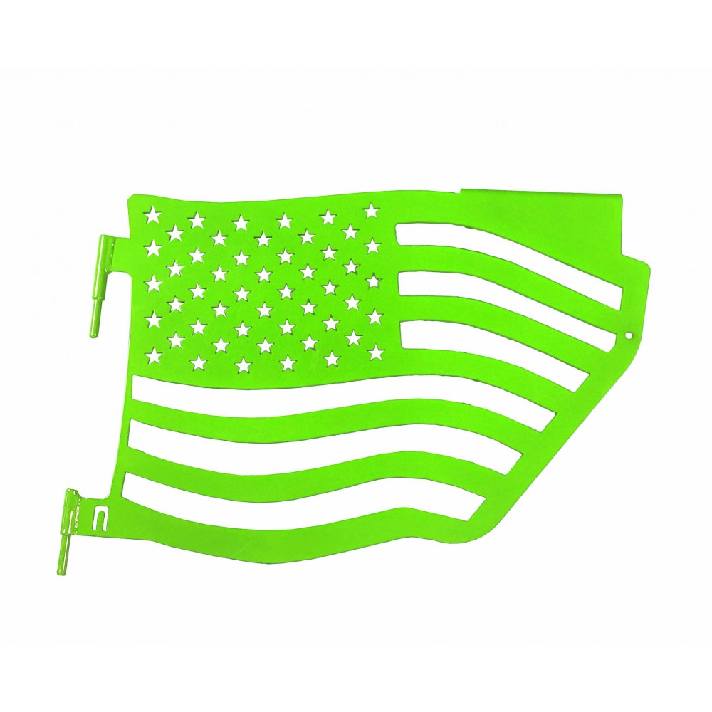 Steinjager - Trail Doors | American Flag Series (Neon Green) - 2007-Current Wrangler (Rear)