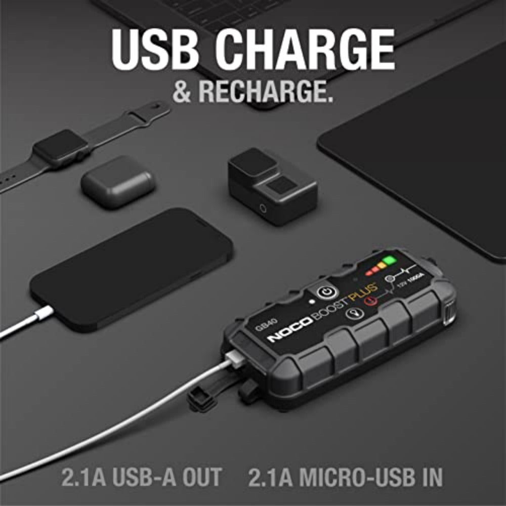 NOCO - Battery Jump Starter w/ Cables for up to 6.0L Gasoline & 3.0L Diesel Engines (1000A)