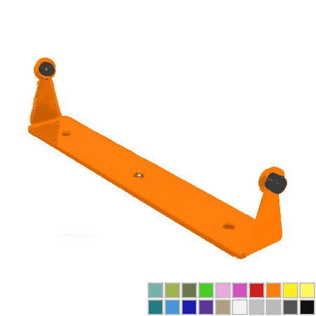 Florescent orange wall-mounted Jeep door holders for 1987-1995 Wrangler models.