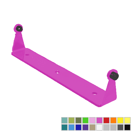Hot pink wall-mounted Jeep door holders for 1987-1995 Wrangler models.