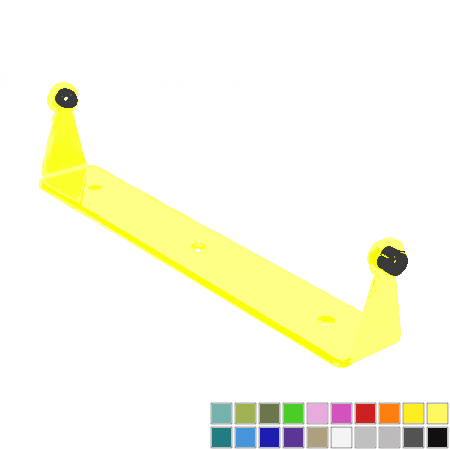Neon yellow wall-mounted Jeep door holders for 1987-1995 Wrangler models.