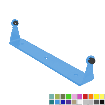 Playboy blue wall-mounted Jeep door holders for 1987-1995 Wrangler models.