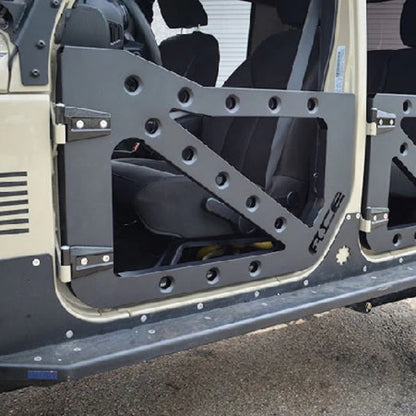 Ace Engineering, lightweight, open-air trail doors for 2007-2018 Jeep Wrangler JK, enhancing off-road visibility.