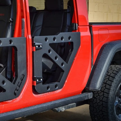 Full set of steel-frame trail doors for 2019-current Jeep Gladiator, perfect for off-road adventures.