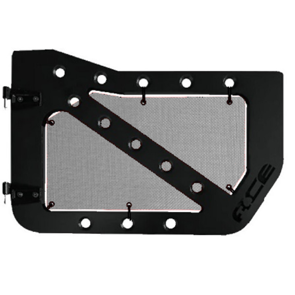 Gray mesh screens for Ace Engineering trail doors on 2007-2018 Jeep Wrangler JK.
