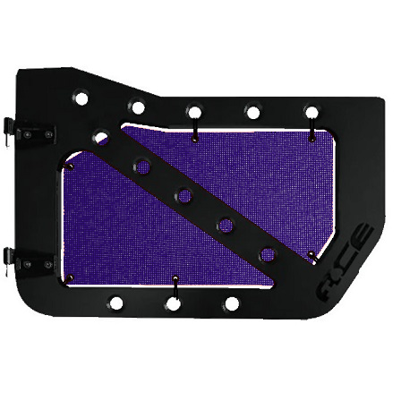 Dark purple mesh screens for front Ace Engineering trail doors on 2007-2018 Jeep Wrangler JKU.