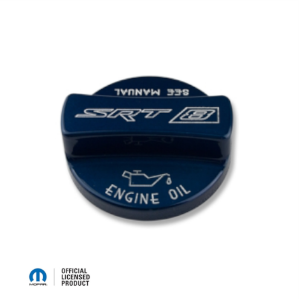 Billet aluminum oil fill cap cover for 2021+ Jeep Wrangler JLU 392, available in 15 colors for a custom engine bay look.
