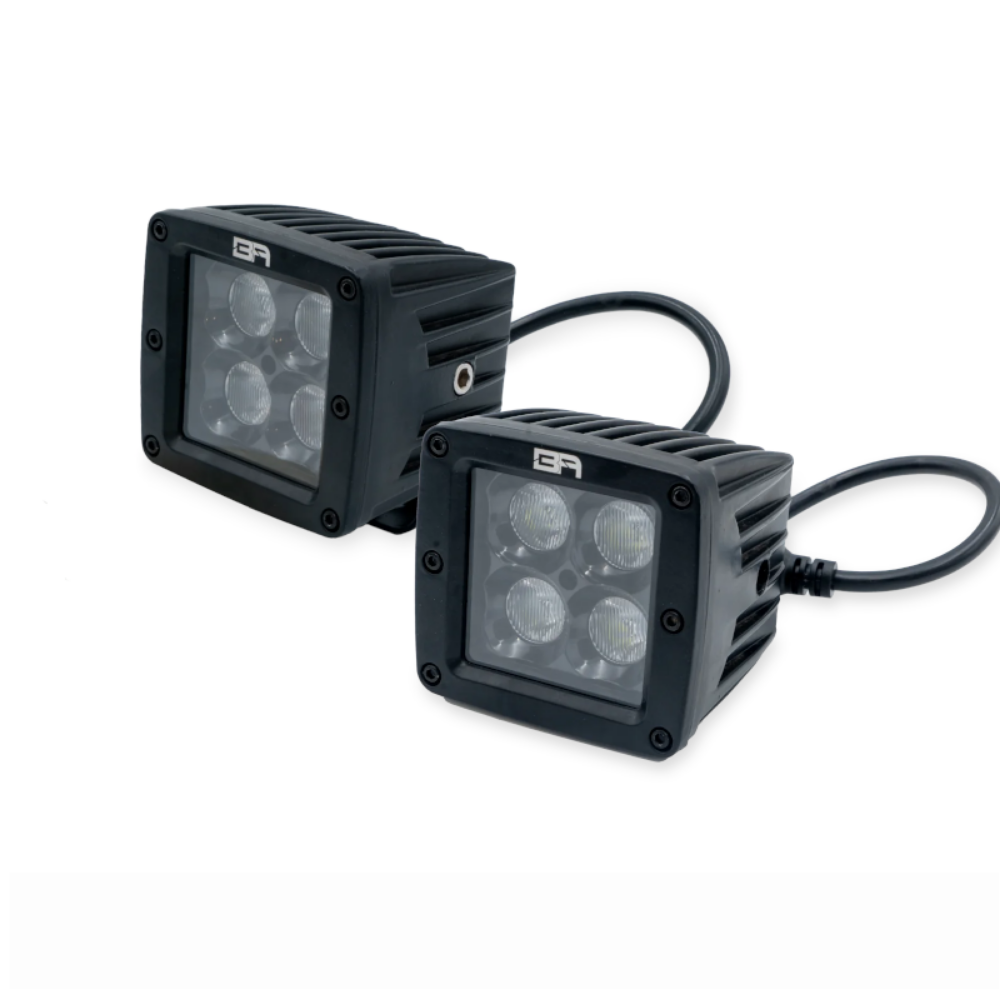 Body Armor 4x4 - Cube Light: 3" | Flood Beam (Pair) - 1987-Current Wrangler/Gladiator