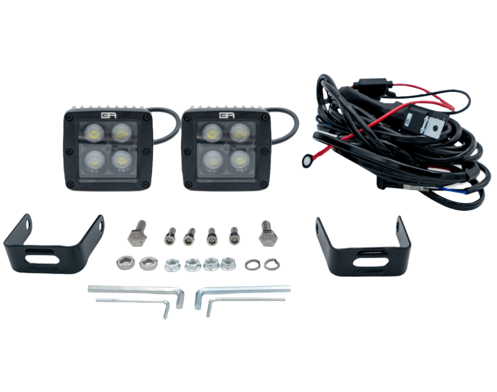 Body Armor 4x4 - Cube Light: 3" | Flood Beam (Pair) - 1987-Current Wrangler/Gladiator