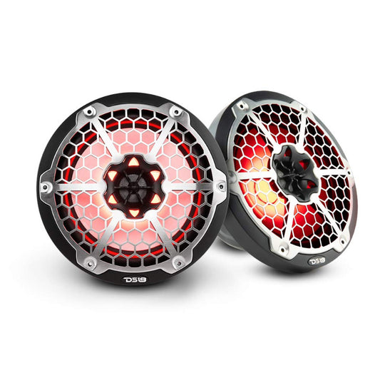 DS18 - 8 Inch, 375 Watt, RGB Marine/Car Audio Speakers (Pair)