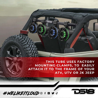 DS18 - Rear Tower Speaker Mounting Bar (Black) - 2007-2018 Wrangler