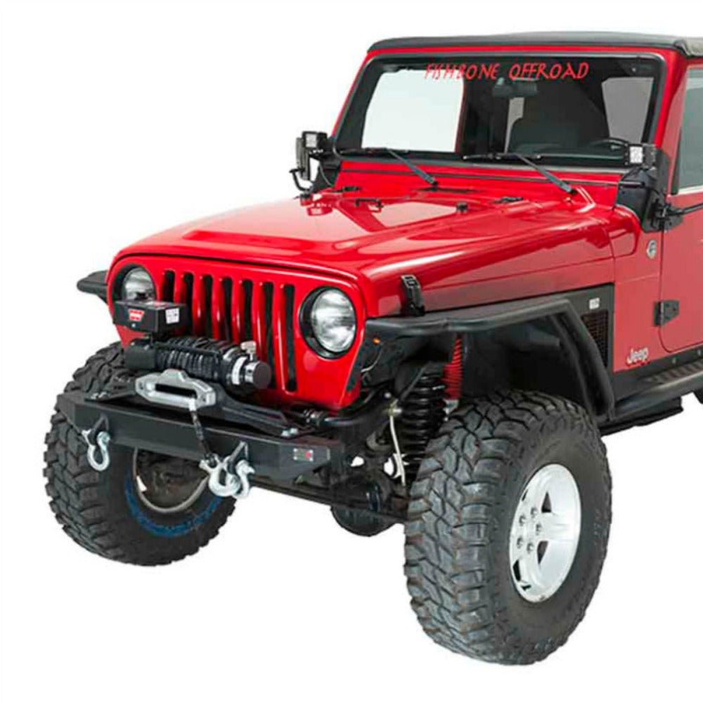 Fishbone Offroad - Front Bumper Winch Plate for Piranha Series - 1987-2006 Wrangler