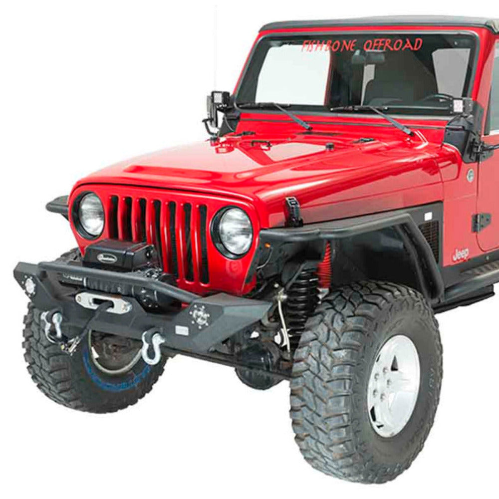 Fishbone Offroad - Front Bumper w/ LEDs - 1987-2006 Wrangler