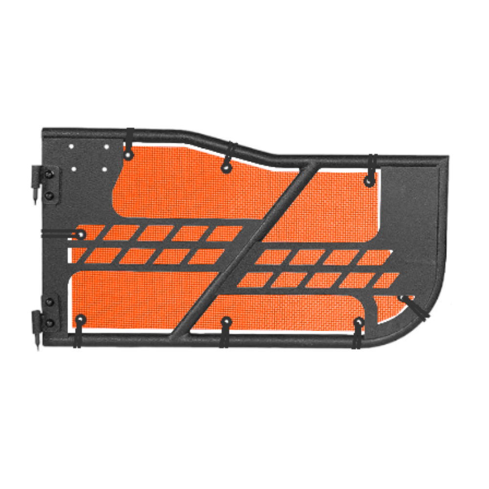 Hooke Offroad Safari Trail Door Jeepy Screens (Orange Peel) - 2007-2018 Wrangler JK (Front)