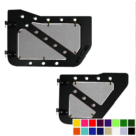 Gray mesh screens for Ace Engineering trail doors on 2007-2018 Jeep Wrangler JKU.
