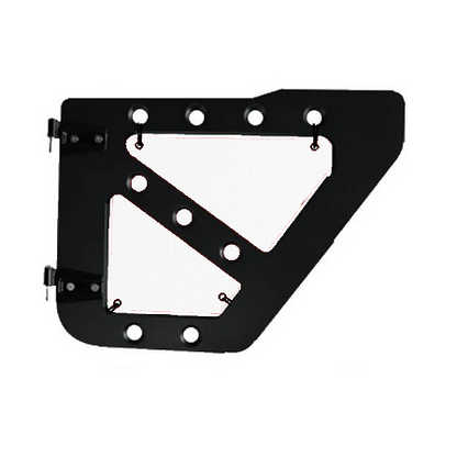 White mesh screens for rear Ace Engineering trail doors on 2007-2018 Jeep Wrangler JKU.