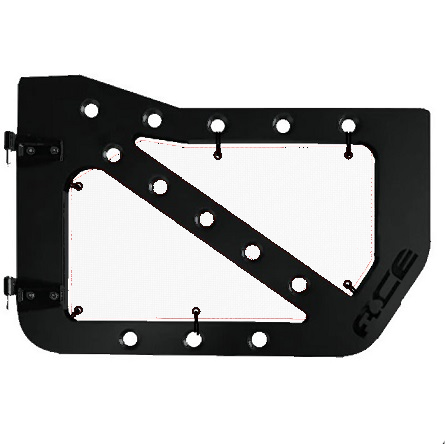 White mesh screens for front Ace Engineering trail doors on 2007-2018 Jeep Wrangler JKU.