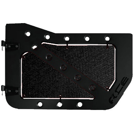 Black mesh screens for front Ace Engineering trail doors on 2007-2018 Jeep Wrangler JKU.