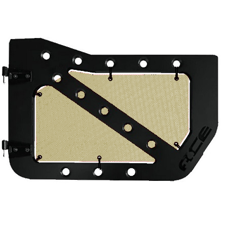 Tan mesh screens for front Ace Engineering trail doors on 2007-2018 Jeep Wrangler JKU.