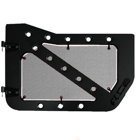 Gray mesh screens for front Ace Engineering trail doors on 2020-Current Jeep Gladiator JT.