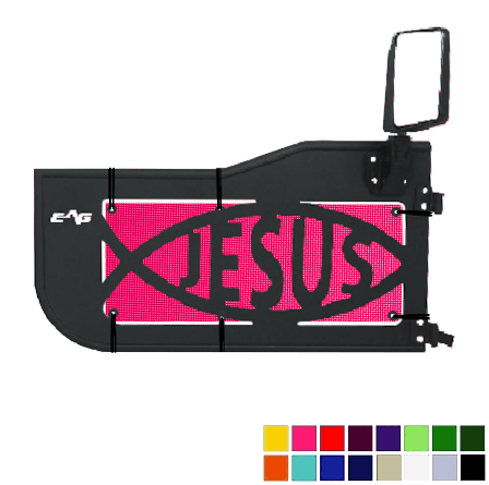 EAG Jesus Trail Door Jeepy Screens (16 Colors) - 2018-Current Wrangler Unlimited JLU