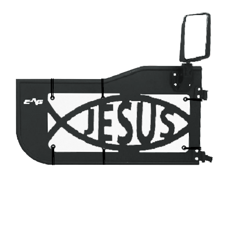 EAG Jesus Trail Door Jeepy Screens (16 Colors) - 2007-2018 Wrangler JK