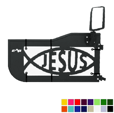 EAG Jesus Trail Door Jeepy Screens (16 Colors) - 2018-Current Wrangler JL