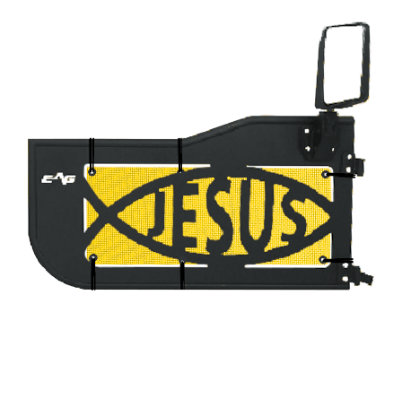 EAG Jesus Trail Door Jeepy Screens (16 Colors) - 2007-2018 Wrangler JK