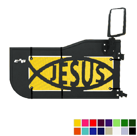 EAG Jesus Trail Door Jeepy Screens (16 Colors) - 2007-2018 Wrangler Unlimited JKU