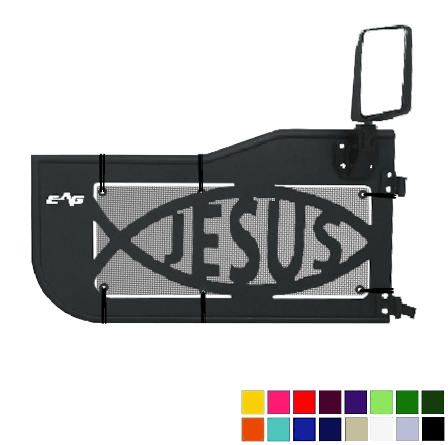 EAG Jesus Trail Door Jeepy Screens (16 Colors) - 2007-2018 Wrangler Unlimited JKU