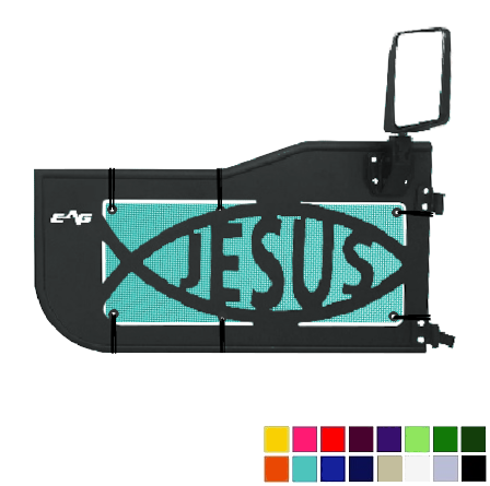 EAG Jesus Trail Door Jeepy Screens (16 Colors) - 2018-Current Wrangler Unlimited JLU