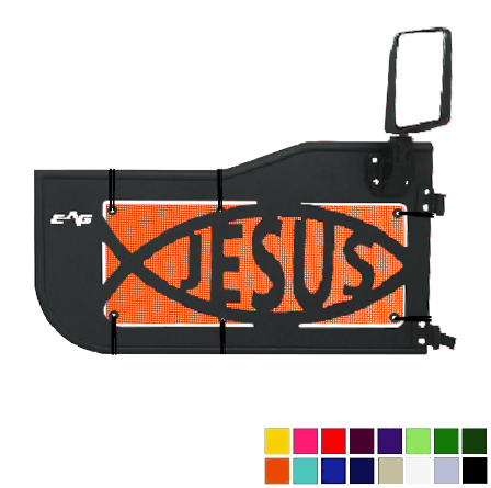 EAG Jesus Trail Door Jeepy Screens (16 Colors) - 2007-2018 Wrangler Unlimited JKU