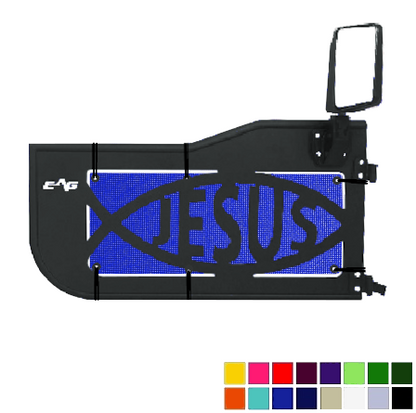 EAG Jesus Trail Door Jeepy Screens (16 Colors) - 2020-Current Gladiator